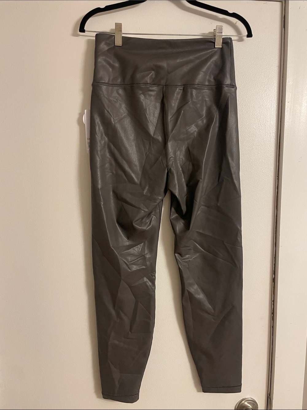 Yogalicious Faux Leather Leggings - Charcoal Gray